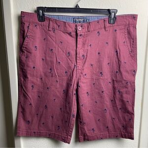 Company 81 Bermuda Shorts Men’s Size 38 Red Palm Tree And Flamingo Print Shorts